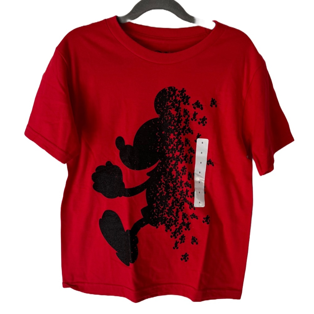NEW WITH TAGS Disney Mickey Mouse Red and Black Shirt Size Small